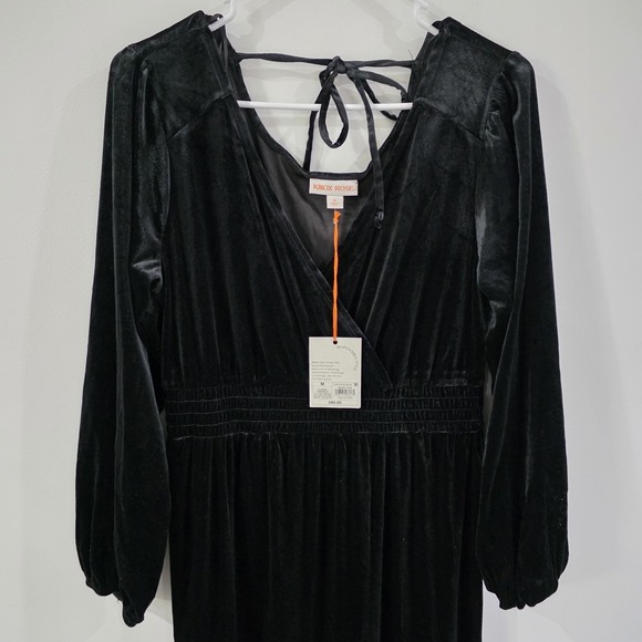 Knox Rose Womens Maxi Dress Size Medium Velvet Black Tiered Whimsigoth - Picture 2 of 9